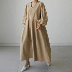 S-XL Autumn Spring Korean Casual Retro Loose Shirt Dress Large Size Shirt Dress Lapel Lace up Dress