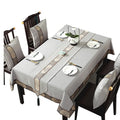Ready Made Home Table Embroidered Chinese Style Waterproof Table Cloth Chair Set for Party Banquet Home