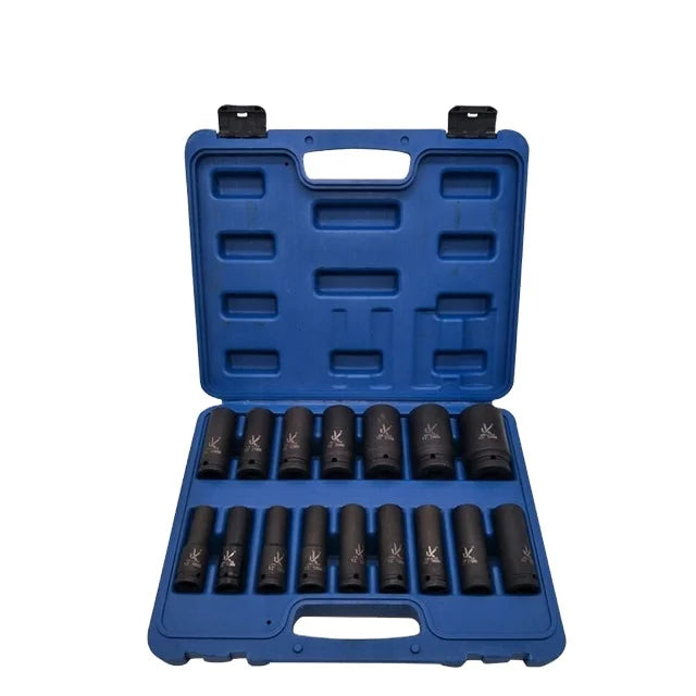 16pcs Deep Impact Socket Tool Box Set Hand Tools Auto Repairing Tools OEM 1 Year Warranty CR-MO Steel