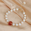 New Arrival Natural Baroque Pearl Bracelet Fashion Sardonyx Freshwater 14K Gold Plated Pearl Bracelet for Women
