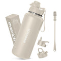 Custom Logo Sports Gym BPA Free Stainless Steel 32oz Half Gallon Clear Motivational Water Bottle With Time Marker and Straw