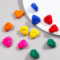 Fashion Korean Popular Accessories 3D Colorful Triangle Fried Dough Twists Personalized Geometric Acrylic Earrings