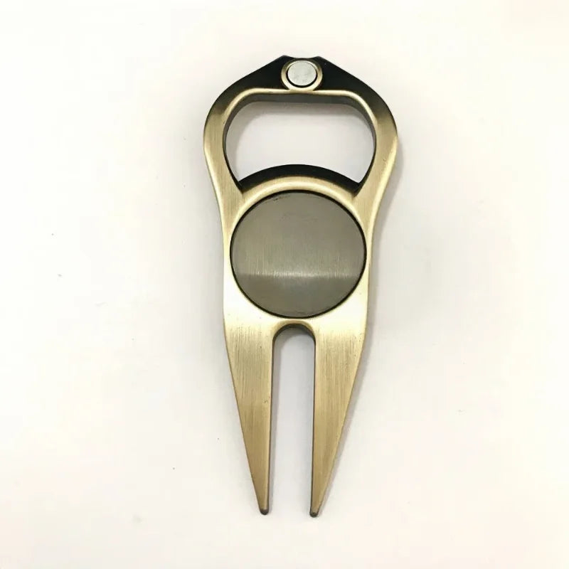 Custom Logo Stainless Steel Golf Divot Tool with Bottle Opener Bulk Wholesale for Golfers