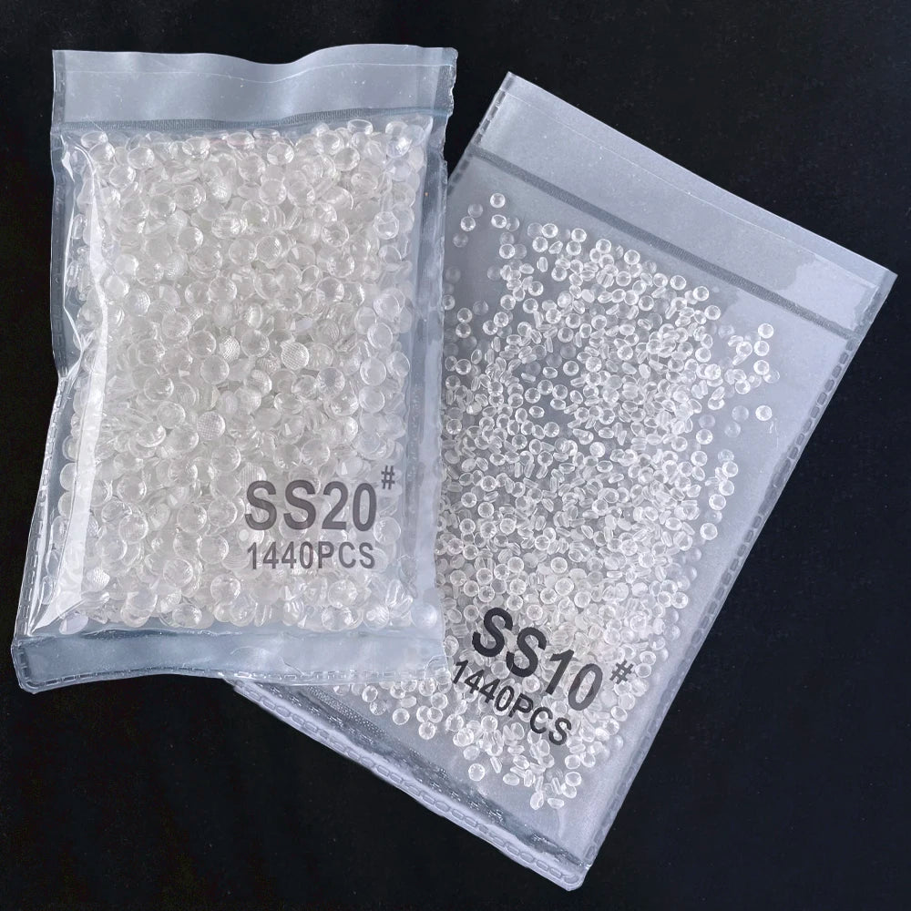 Yantuo High Quality Hot Fix Flat Back Crystal Rhinestones  Transparent Clear  Rhinestone for Wedding Dress Garment