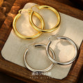 Fashion Jewelry Earrings 925 Sterling Silver Trendy Chunky Earrings Big Heavy Round Gold Plated Hoop Earring Women