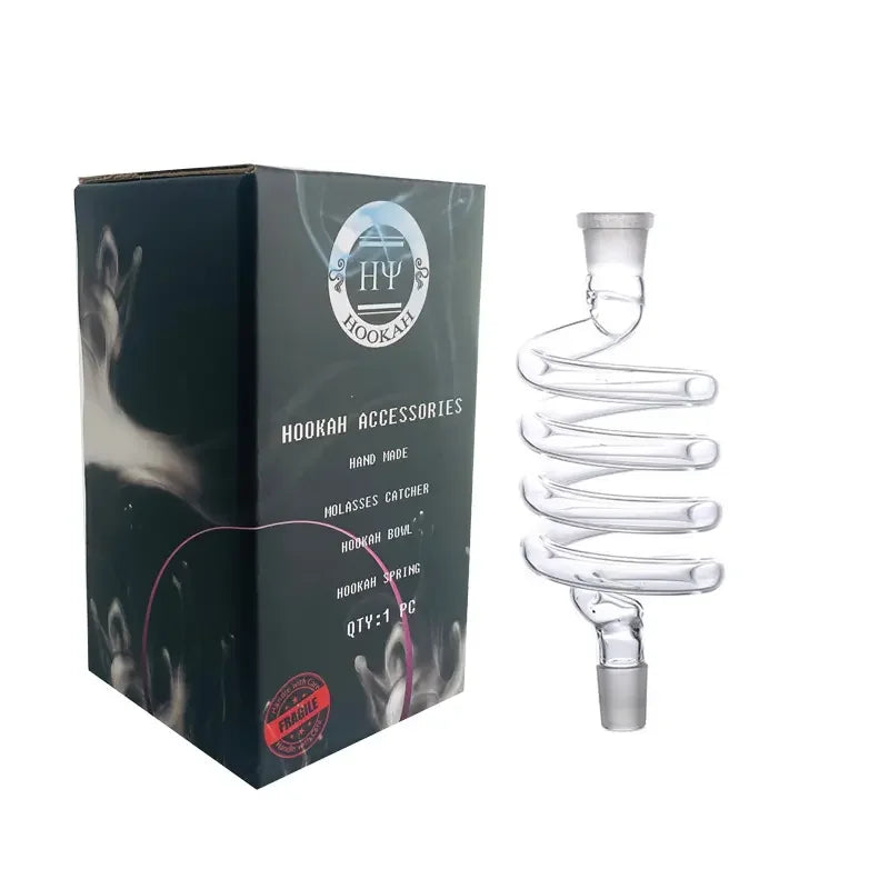 Wholesale Spiral Glass LED Hookah Shisha Twirl Smoking Accessory Free Shape Hookah Hose Parts Low MOQ