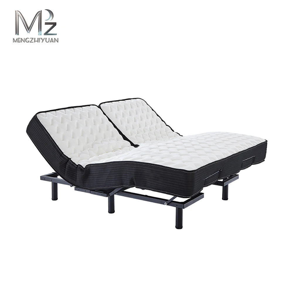Adjustable 3 Motor King-Size Electric Split Mattress Multi-Function Smart Bed Frame with Iron Base Home Bedroom Reclining Lift