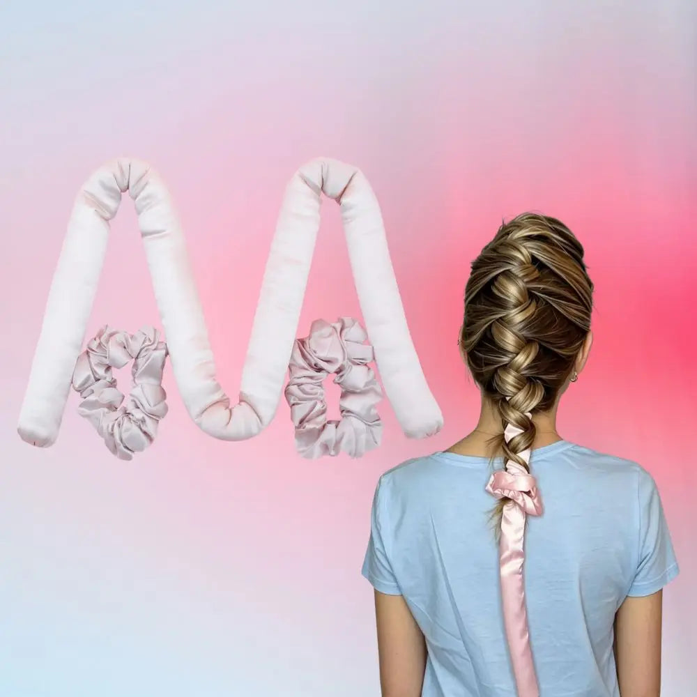 Luxury 100% Mulberry Silk DIY Unicorn Curls Curly Hair Curling Rod Heatless 22mm Durable Reusable Soft No Clip Side Sleepers Set
