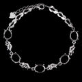 Sterling Silver 7*9mm Semi Mount Bracelet Empty Support Blank Claw Setting S925 Mountain Base Holder Without Stone Inlay for DIY