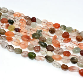 Wholesale Multicolor Rutilated Quartz Loose Gemstone Beads 6*8/8*10mm Natural Mix for DIY Jewelry