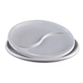Unbreakable Restaurant Dinnerware White Round Melamine 2 Sections Compartment Portion Plate