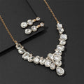 European and American Cross-border Jewelry Set with Crystal Inlay Luxurious Earrings Necklace Bride Two-piece Set