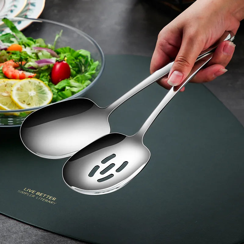 Sale 304 Stainless Steel Buffet  Hotel Large Spoon Public Spoon Chopsticks Household Dish Spoon