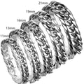 9mm/11mm/13mm/16mm/21mm Wide European and American Hip Hop Simple Titanium Steel for Men and Women Couples Steel Bracelet