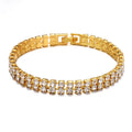 Brass Alloy Gold Rose Gold Silver Rhinestone Moissanite Beads Iced Out Tennis Chain Jewelry Hip Hop Bracelet 22cm Men