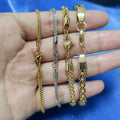 SB034  2mm 3mm 5mm Stainless Steel Bracelet for Men Women