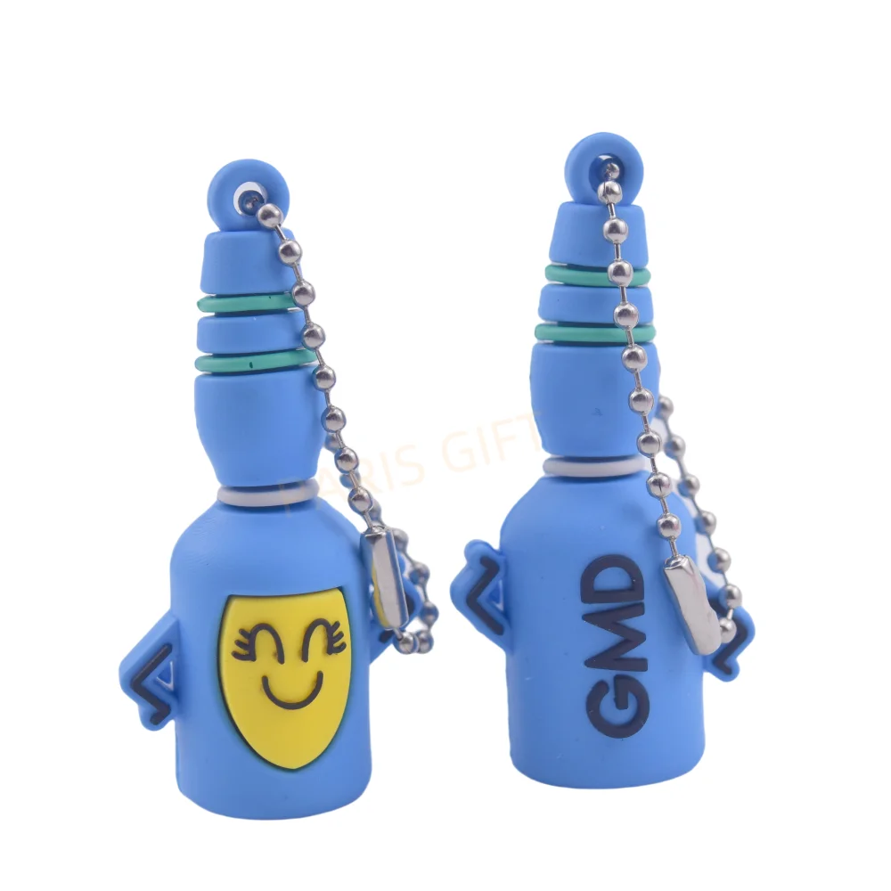 Custom Nurse-Themed Keychain with Blister Opener - Transparent PVC/Silicone Bottle Shape Ampoule Opener Made in Shenzhen