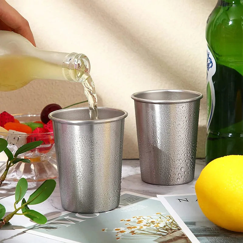 Direct Supply Manufacturer's Simple 304 Stainless Steel Coffee & Beer Cups Single-Layer Rolled Edge Classic Convenience Cups