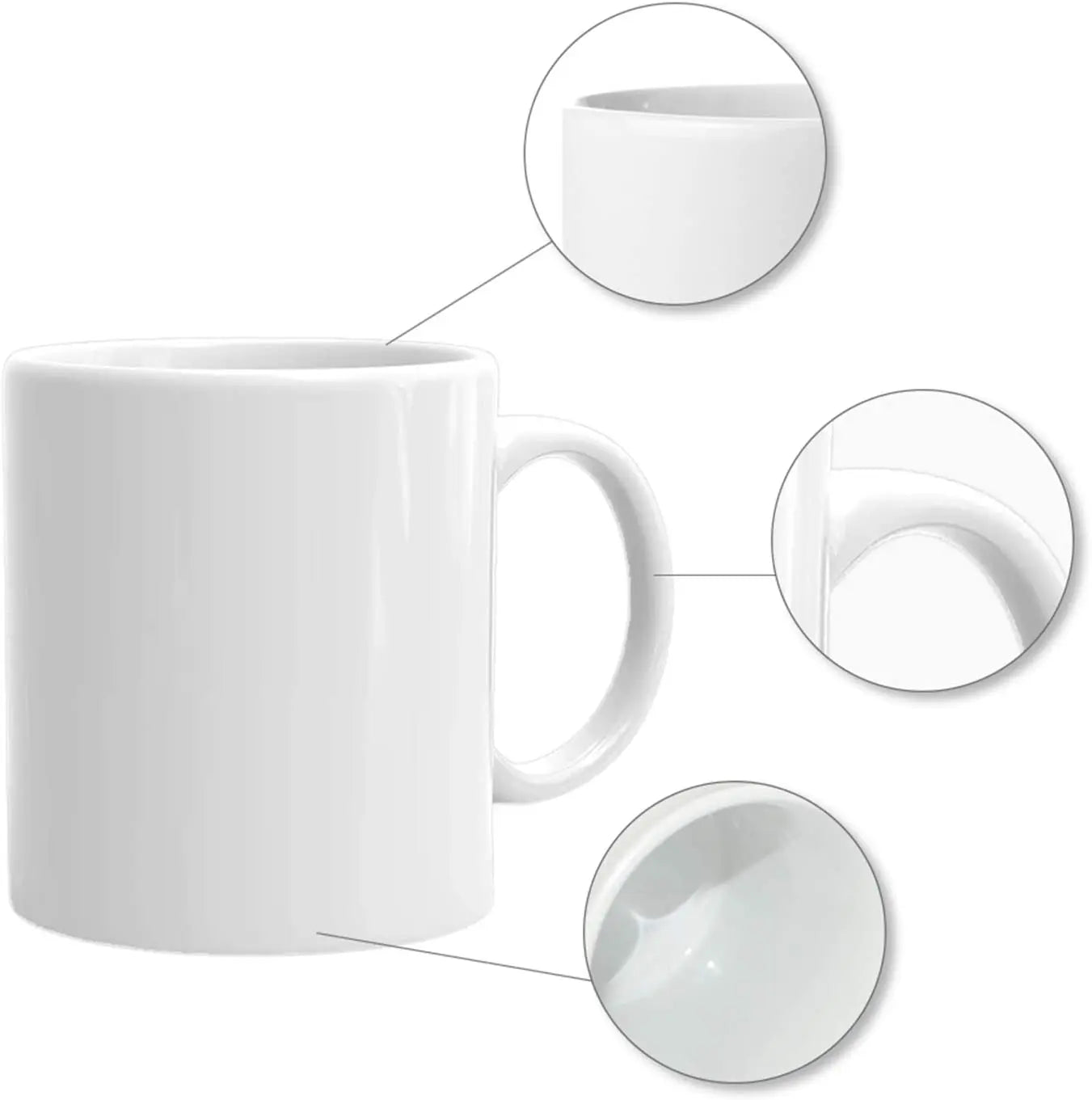 Hot Sale 11 oz Porcelain Custom  Tazas Sublimation Plain White Ceramic Coffee Mug