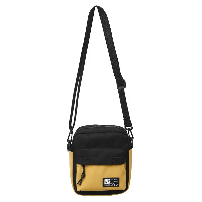 Custom New Model Plain Color Canvas  Casual Sling Waist Bag Men Shoulder Crossbody Bag