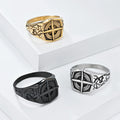 Northern Europe Navigation Stainless Steel Compass Rings Vintage Pirate Cool Silver Men Tarnish Free Ring