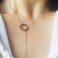 Wholesale Stainless Steel Vertical bar Pull Larait Y Shape Necklace Blank Circle Necklaces Jewelry