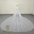 QUEENSGOWN Luxury Pearl Veil Full Pearl Beaded Tulle Veil for Wedding Dress Vintage Bridal Veil With Pearl Long Tail With Comb