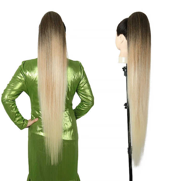 Julianna Straight Smooth Drawstring Natural Ponytail for Black Women Heat Resistant Synthetic Ponytails Hair Piece Extension