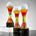 New Design Basketball Football Volleyball Golf Billiards Colored Crystal Glass Awards Trophies MH-J0268