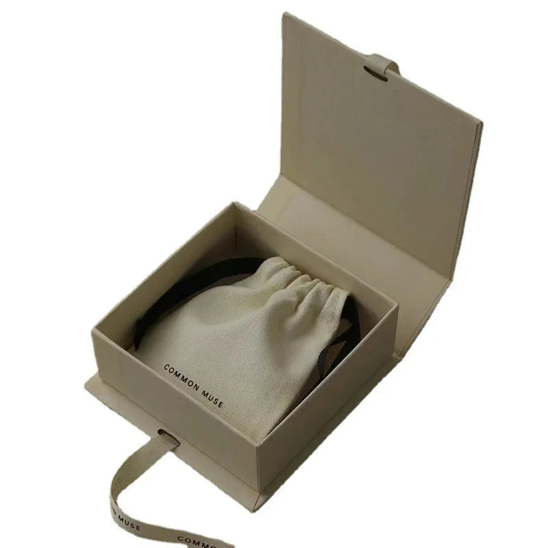 Special Paper Small Brown Jewelry Box With Pouch Custom Fancy Luxury Jewelry Packaging Box With logo