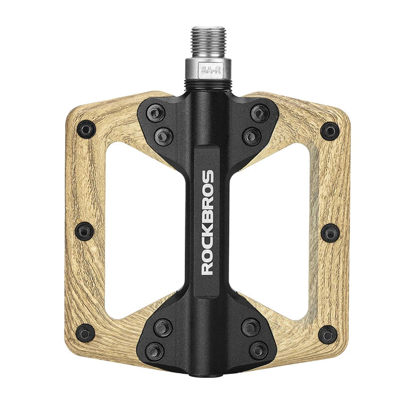 For Ultralight Mountain Bike Pedals Wood- Nylon & Aluminum Alloy with 4 Bearing Sealed Rainproof for Cruisers