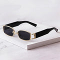 Logo Custom Men Square Punk Sun Glasses Clear Eyewear UV400 Small Rectangle Women Sunglasses