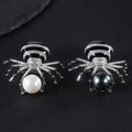 Abiding Exquisite Round 12MM Shell Pearl Araneid Shape Brooch S925 Silver Spider Brooch Pin with Cubic Zirconia for Daily Use