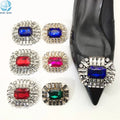 Hot Design Diamond Shoe Clip Removable Shoe Upper Buckles Accessories Big Square Crystal Shoe Clips for Ladies Heels