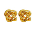 Lateefah 2024 Geometric Weaving Twisting Three-Dimensional Flowers Alloy Skeleton Earring