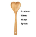 Heart Shape Long Handle Bamboo Cooking Spoon Salad Mixing Stirring Scoop Utensils Serving Spoons