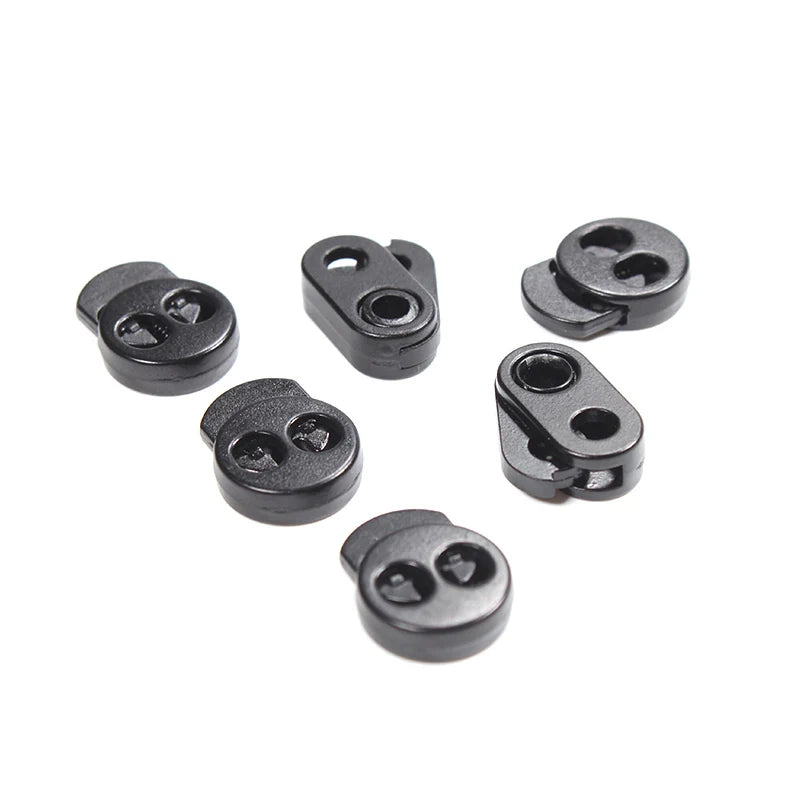 Hot Selling Plastic Durable Black Cord Lock Cord End Stopper Buckle Pig Nose Shape Rope Lock Stopper 5mm 6mm for Drawstring Hood