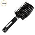 Anti-static Heat-resistant Curved Vent Boar Bristle Detangling Hair Brush Massage Combs for Pro Hair Salon Hair Styling