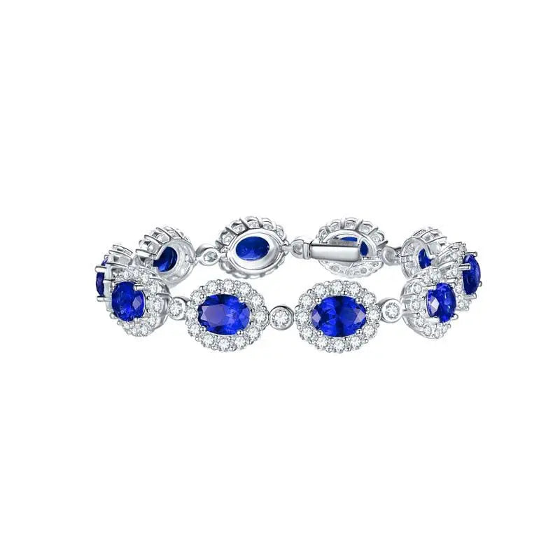 New Arrival Grown Fashion Jewelry Jewelry Sets Lab Grown Created Sapphire Silver Bracelet for Women