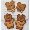 New Self Adhesive Embroidery Cute Cartoon Brown Bear Patch for Decoration