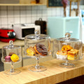 Eco-Friendly Western-style Transparent Household Fruit Dessert Glass Bowl with Lid Storage Tray