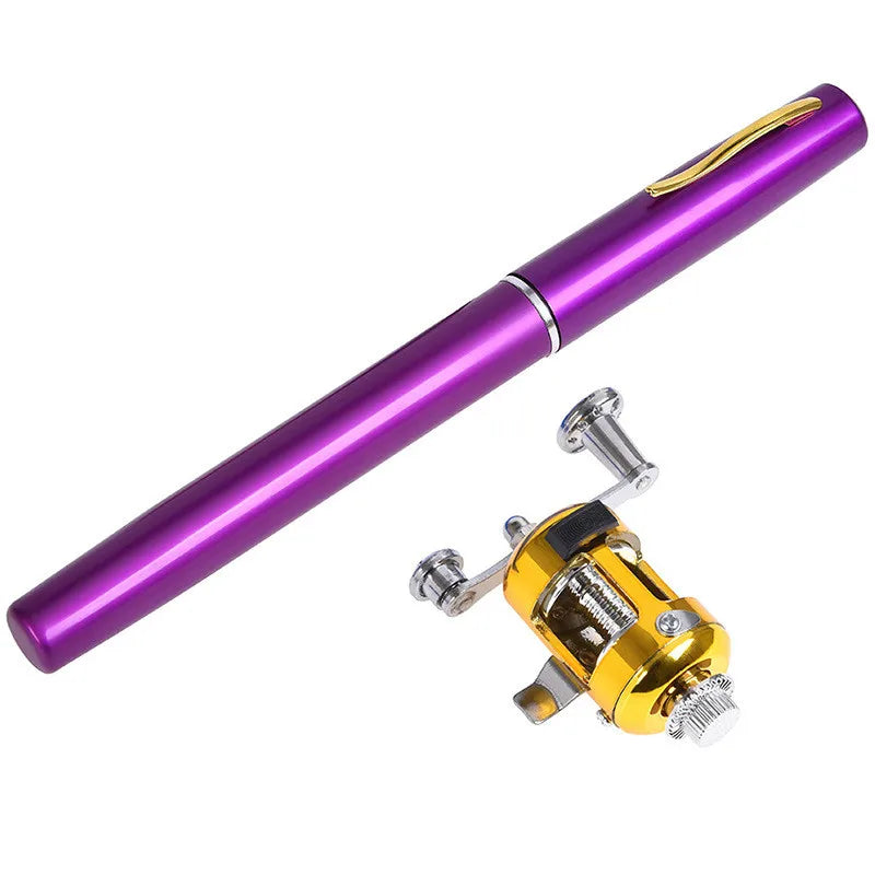 Customized Professional 100cm  Portable Fiberglass Pen Fishing Rod Telescopic Ice Fishing Rod and Reel Set