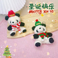 Cute Soft Stuffed Panda Key Chain Christmas Cartoon Plush Toy Doll Pendant Car Key Ring Backpack Charms Bag Decor Accessories
