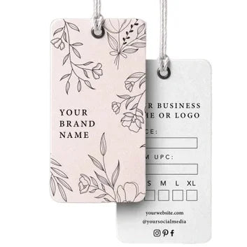 KYW Cheap Clothing Labels Eco Friendly Paper Clothing Labels Watch hang Tags hang Tag String