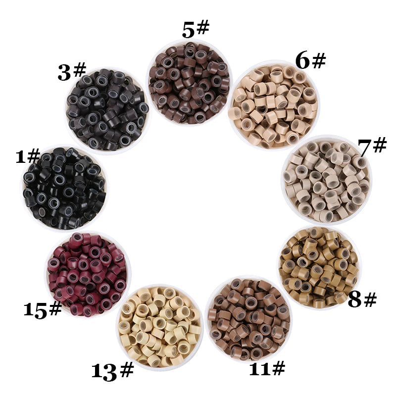 4000 5.0x3.0x3.0mm Silicone Micro Rings Links Beads Hair Extension Tools for I Tip Plier Clamp