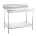 TRUWIN Two Layers Commercial Hotel Kitchen Stainless Steel Work Table Backsplash 1200x700x850CM Easily Cleaned Hotel Restaurant