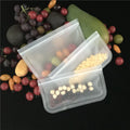 Eco Friendly Custom Logo Wholesale Reusable Storage Bags PEVA Leakproof Zipper Silicone Food Storage Bags