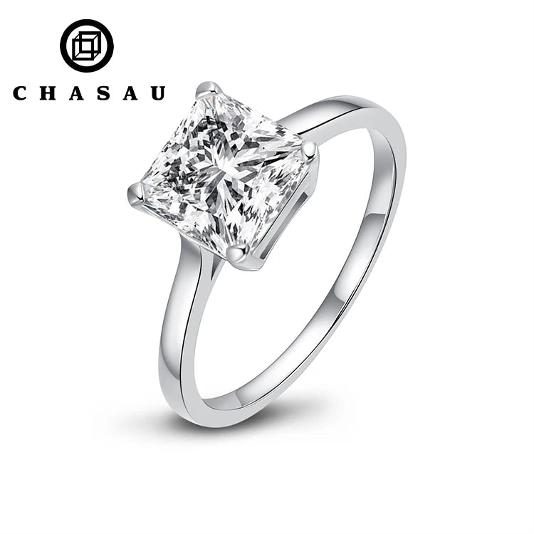 Classic 925 Sterling Silver 2.25CT Cubic Zirconia Ring Solitaire Engagement Wedding Ring for Women Bride Fiancee Proposal