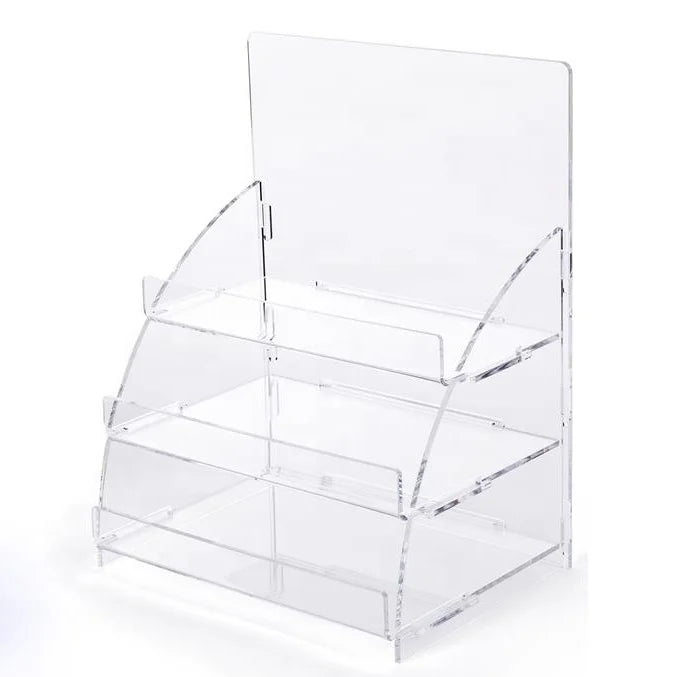 Manufacturer Factory Supplier Three Tiered Acrylic Retail Countertop Rack Featuring Sturdy Shelves