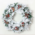 Gangheng Novedades 2020 40/50/60cm Regalos De Navidads White Flocking Pinecone Artificial PVC Christmas Wreath
